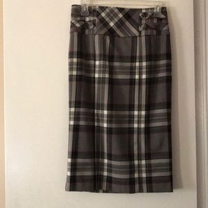 Black plaid pencil skirt